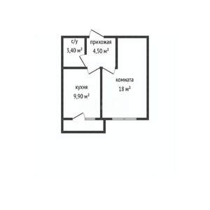 1-к квартира, вторичка, 37м2, 1/3 этаж