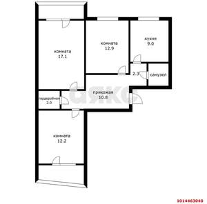 3-к квартира, вторичка, 76м2, 9/11 этаж