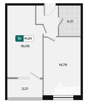 1-к квартира, вторичка, 41м2, 6/18 этаж