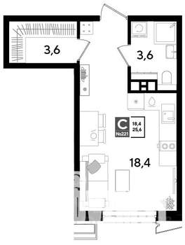 Студия квартира, строящийся дом, 26м2, 9/9 этаж