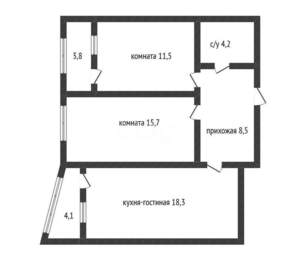 2-к квартира, вторичка, 62м2, 7/24 этаж