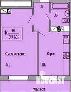 1-к квартира, вторичка, 42м2, 11/18 этаж