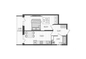 1-к квартира, вторичка, 44м2, 15/16 этаж