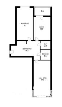 2-к квартира, вторичка, 73м2, 18/19 этаж