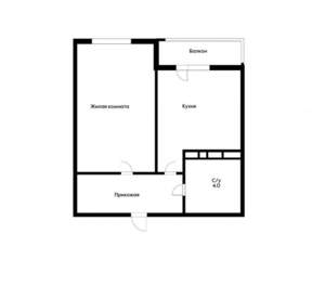 1-к квартира, вторичка, 35м2, 1/16 этаж