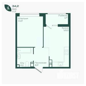 1-к квартира, вторичка, 34м2, 5/18 этаж