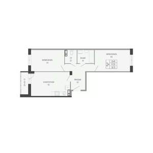 2-к квартира, вторичка, 59м2, 6/17 этаж