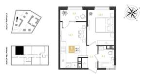 1-к квартира, вторичка, 39м2, 7/9 этаж