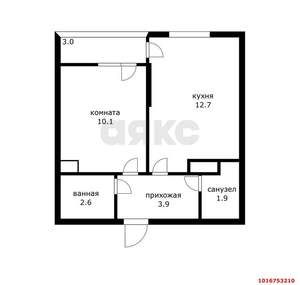 1-к квартира, вторичка, 31м2, 12/16 этаж