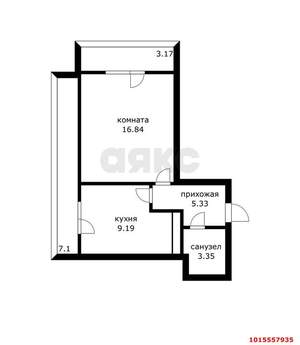 1-к квартира, вторичка, 45м2, 22/24 этаж