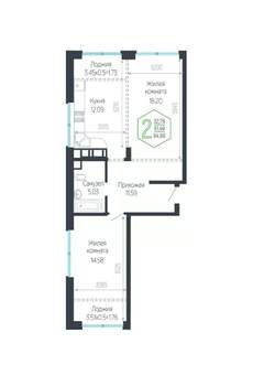 Студия квартира, вторичка, 65м2, 18/24 этаж