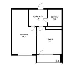1-к квартира, вторичка, 34м2, 6/17 этаж