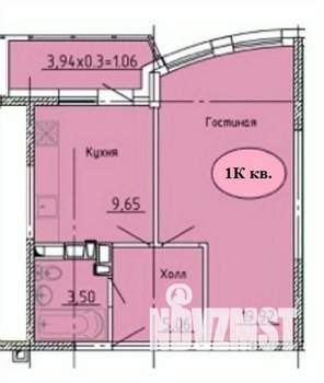 1-к квартира, вторичка, 44м2, 15/20 этаж