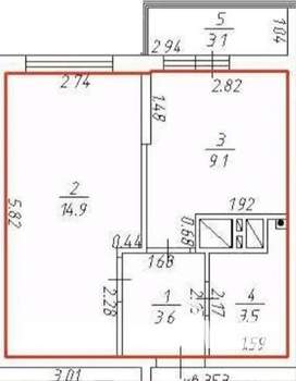 1-к квартира, вторичка, 31м2, 17/24 этаж