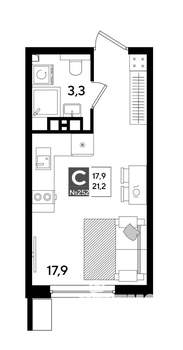 Студия квартира, строящийся дом, 21м2, 9/19 этаж