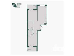 2-к квартира, вторичка, 59м2, 5/18 этаж