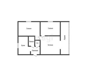 3-к квартира, вторичка, 53м2, 1/3 этаж