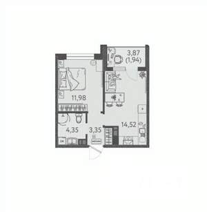 1-к квартира, вторичка, 36м2, 4/8 этаж