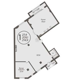 3-к квартира, вторичка, 212м2, 10/12 этаж