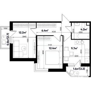2-к квартира, строящийся дом, 47м2, 5/9 этаж