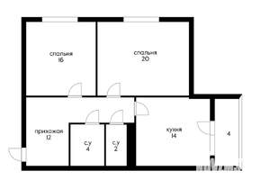 2-к квартира, вторичка, 66м2, 3/18 этаж