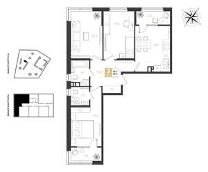 3-к квартира, вторичка, 82м2, 6/9 этаж