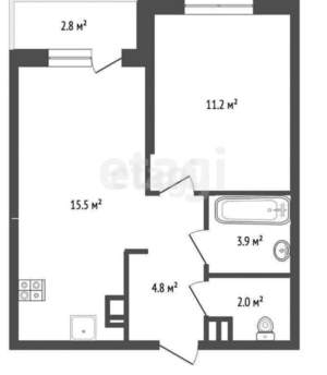 1-к квартира, вторичка, 36м2, 7/24 этаж