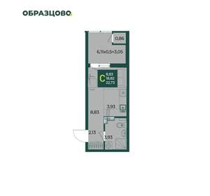 Студия квартира, вторичка, 23м2, 5/18 этаж