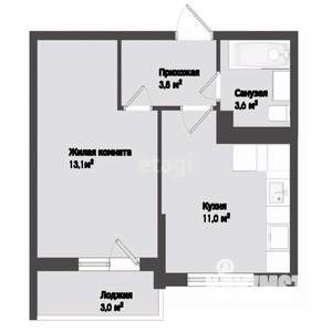 1-к квартира, вторичка, 32м2, 14/16 этаж