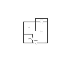 1-к квартира, вторичка, 26м2, 4/19 этаж