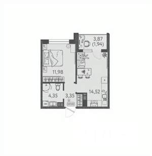 1-к квартира, вторичка, 36м2, 6/8 этаж