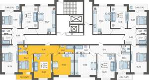 2-к квартира, строящийся дом, 60м2, 19/19 этаж