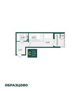 Студия квартира, вторичка, 31м2, 15/21 этаж