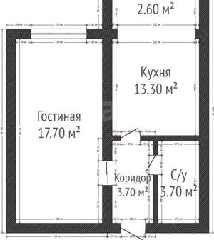 1-к квартира, вторичка, 38м2, 1/5 этаж