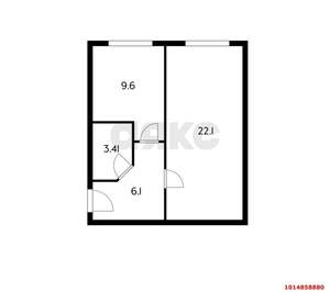 1-к квартира, вторичка, 41м2, 6/6 этаж