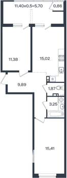 2-к квартира, вторичка, 63м2, 4/18 этаж