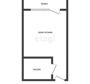 Студия квартира, вторичка, 21м2, 14/16 этаж