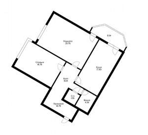 2-к квартира, вторичка, 83м2, 19/23 этаж