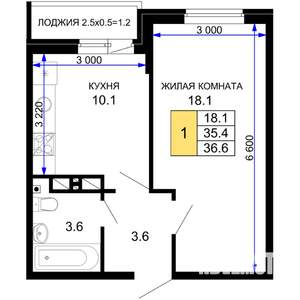 1-к квартира, строящийся дом, 37м2, 11/16 этаж