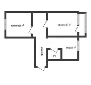 2-к квартира, вторичка, 46м2, 5/5 этаж