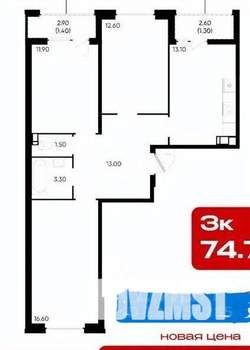 3-к квартира, вторичка, 78м2, 11/18 этаж