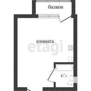 Студия квартира, вторичка, 15м2, 5/5 этаж