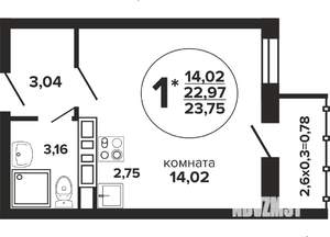 Студия квартира, вторичка, 24м2, 11/24 этаж