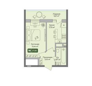 1-к квартира, вторичка, 28м2, 9/10 этаж