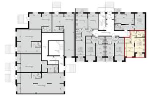 1-к квартира, строящийся дом, 43м2, 1/3 этаж