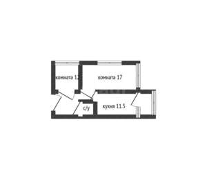 2-к квартира, вторичка, 57м2, 14/16 этаж