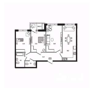 3-к квартира, вторичка, 78м2, 6/9 этаж