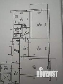 3-к квартира, вторичка, 59м2, 6/9 этаж