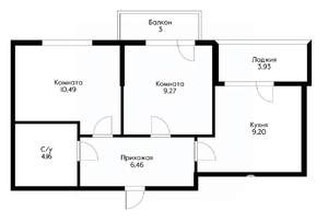 2-к квартира, вторичка, 42м2, 19/19 этаж