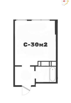 Студия квартира, вторичка, 30м2, 13/24 этаж